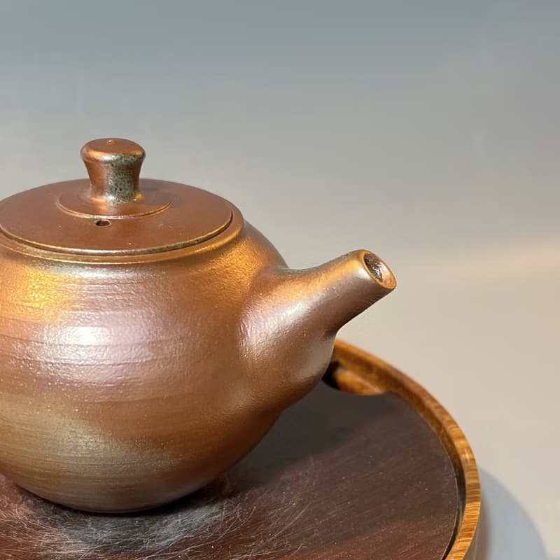 柴燒古樸落灰金彩茶壺 / 小平凡手作