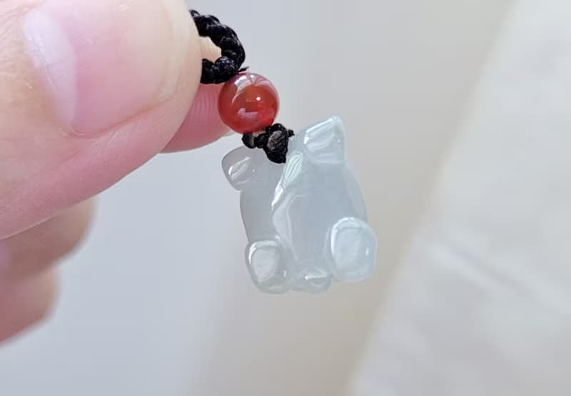 【親翠】天然翡翠 冰藍綠底手工雕爬行海龜 烏龜項鍊