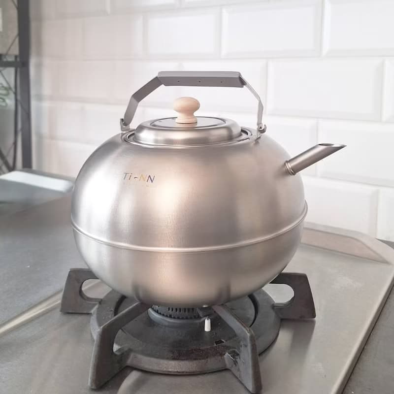 純鈦蘋果壺 3000ml  安全無異味純鈦水壺/咖啡壺/超輕露營餐具