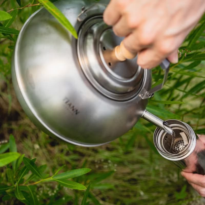 純鈦蘋果壺 3000ml  安全無異味純鈦水壺/咖啡壺/超輕露營餐具