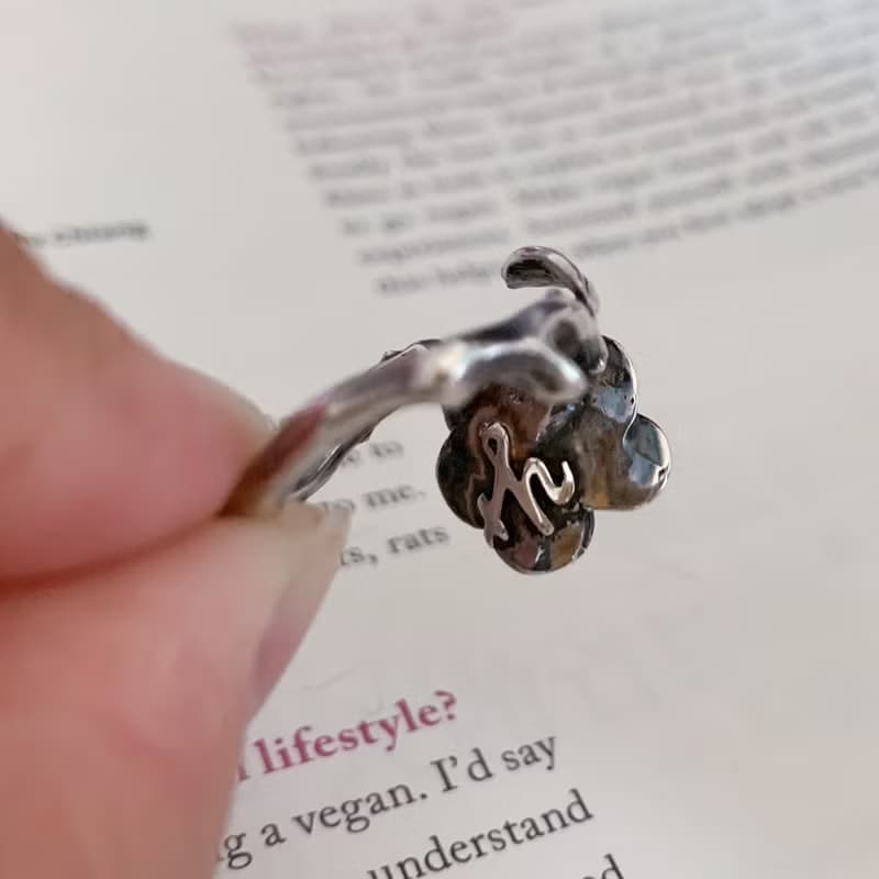 HH-JEWELRY 手工珠寶 925純銀 銀飾 玫瑰戒指