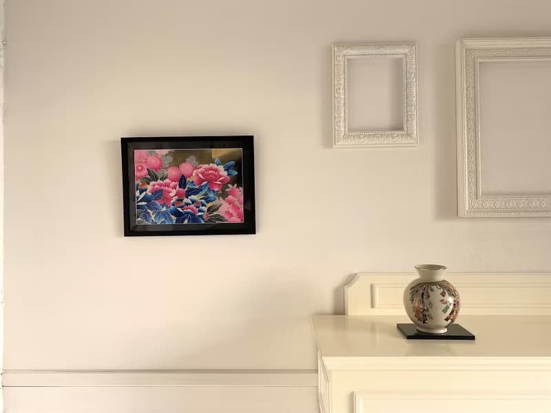 きものアート25　vintage fabric　着物友禅　壁掛けインテリア　和モダン　新築引越祝い made in japan