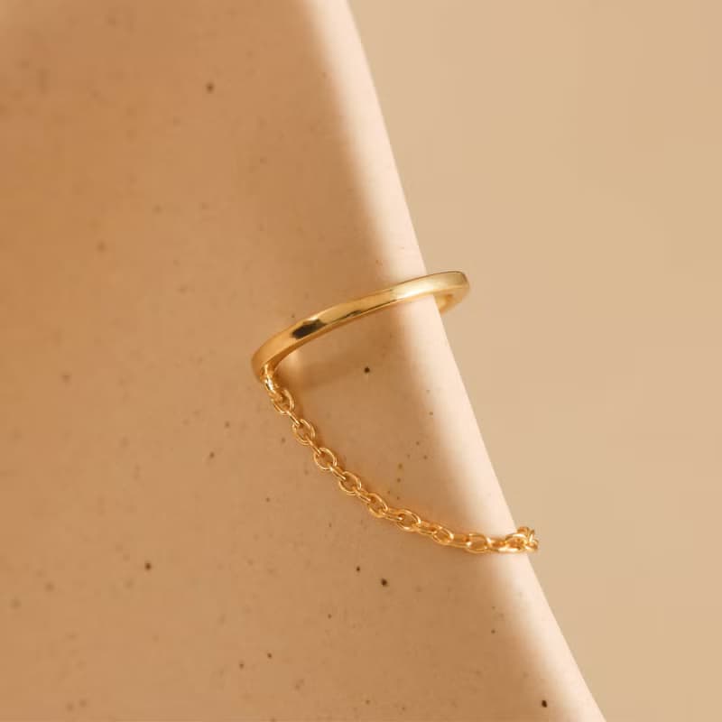 s925銀鍍金C字鏈條耳骨夾 無耳洞耳環 女生耳骨環 高級感耳骨夾