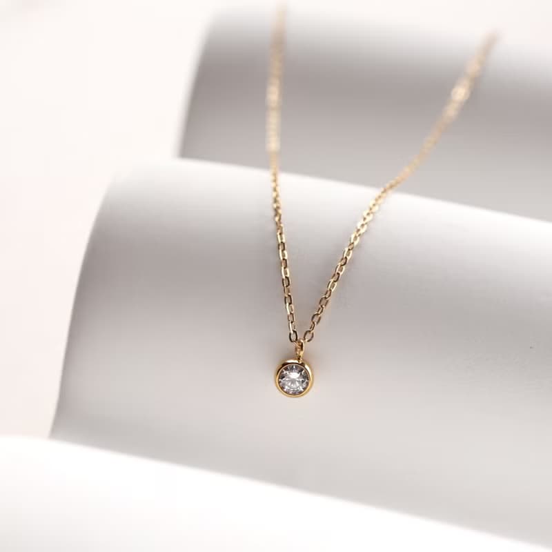 【情人節送禮】Must Have。單鑽項鍊 抗敏醫療鋼