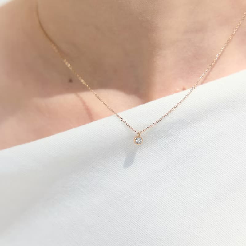 【情人節送禮】Must Have。單鑽項鍊 抗敏醫療鋼