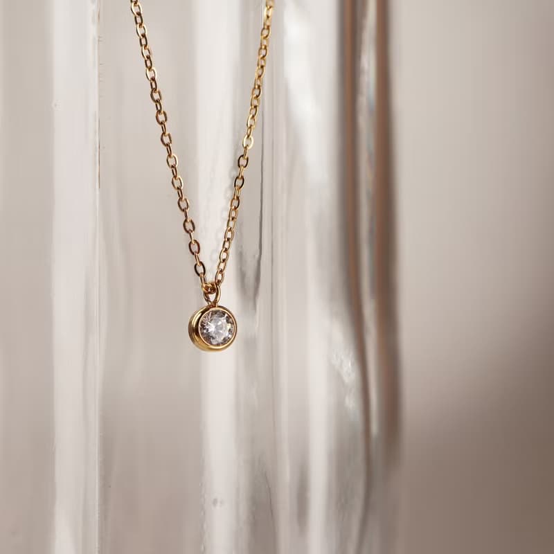 【情人節送禮】Must Have。單鑽項鍊 抗敏醫療鋼