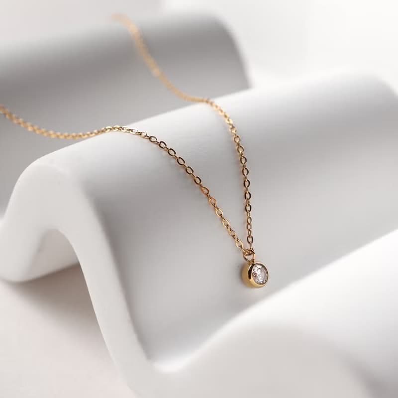 【情人節送禮】Must Have。單鑽項鍊 抗敏醫療鋼