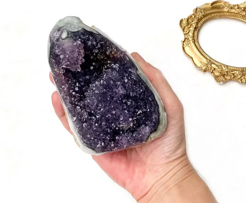 天然原礦紫晶花球鎮 紫水晶 家居 辦公室 招財擺件 可消磁手鍊