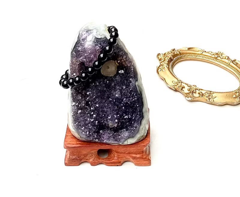 天然原礦紫晶花球鎮 紫水晶 家居 辦公室 招財擺件 可消磁手鍊