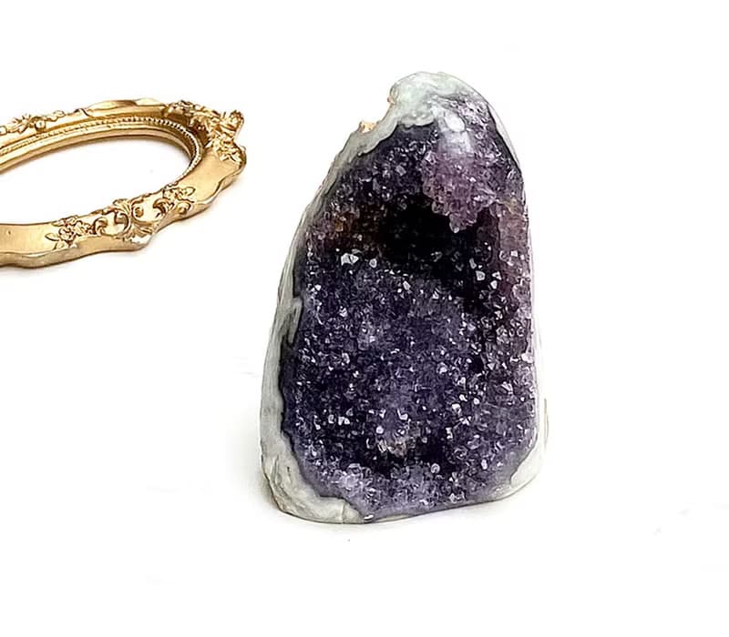 天然原礦紫晶花球鎮 紫水晶 家居 辦公室 招財擺件 可消磁手鍊