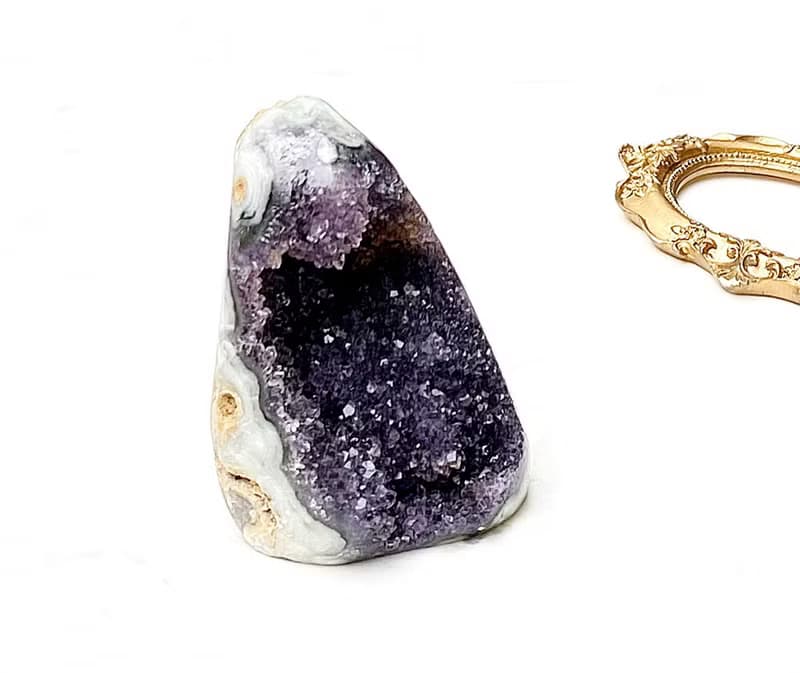 天然原礦紫晶花球鎮 紫水晶 家居 辦公室 招財擺件 可消磁手鍊