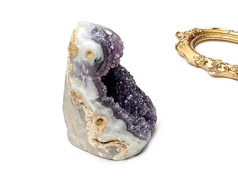 天然原礦紫晶花球鎮 紫水晶 家居 辦公室 招財擺件 可消磁手鍊