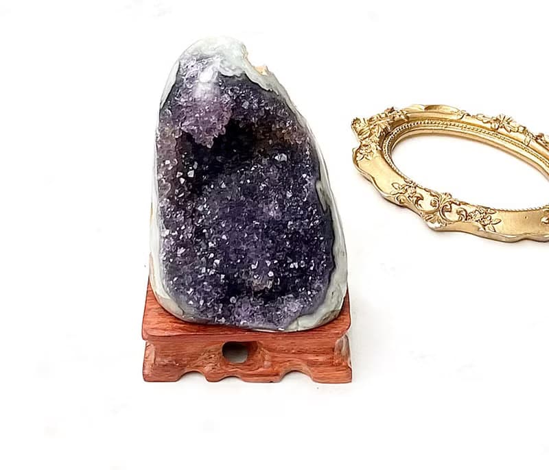 天然原礦紫晶花球鎮 紫水晶 家居 辦公室 招財擺件 可消磁手鍊