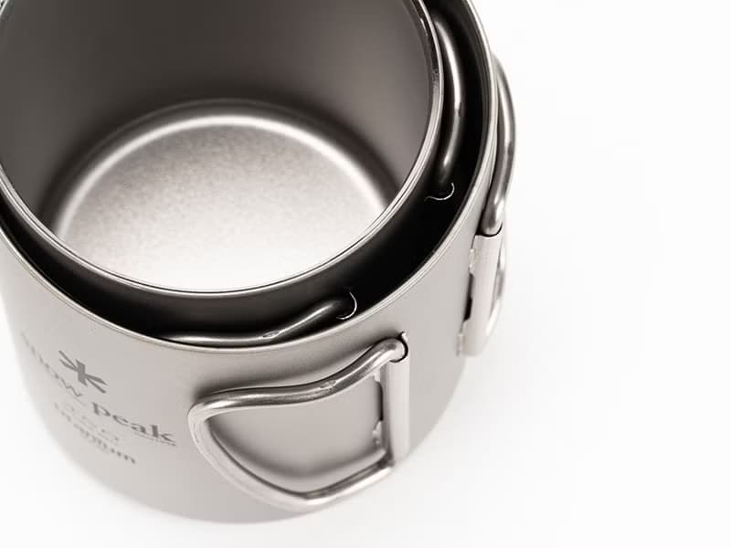 雙層鈦金屬杯450ml (鈦金屬馬克杯/折疊式握把/可堆疊)