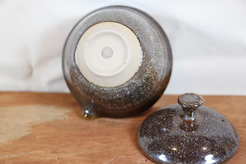 【母親節禮物】鬃花天目釉蓋碗 蓋杯 鶯歌名家葉敏祥作品