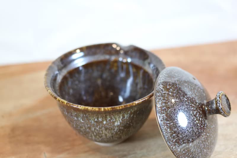 【母親節禮物】鬃花天目釉蓋碗 蓋杯 鶯歌名家葉敏祥作品