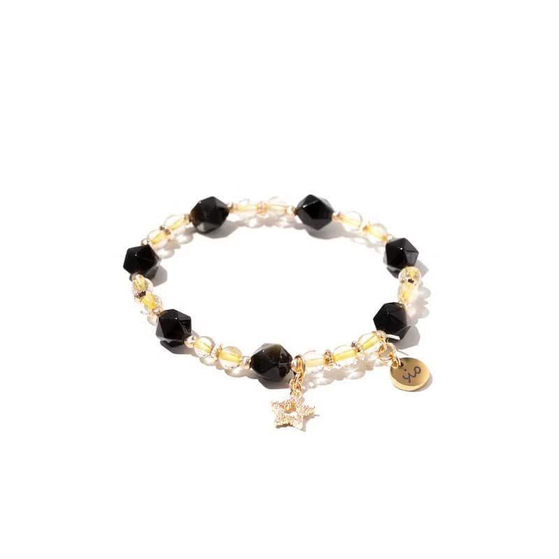 水晶手鍊【稜角-星宿】金曜石金髮晶手鍊