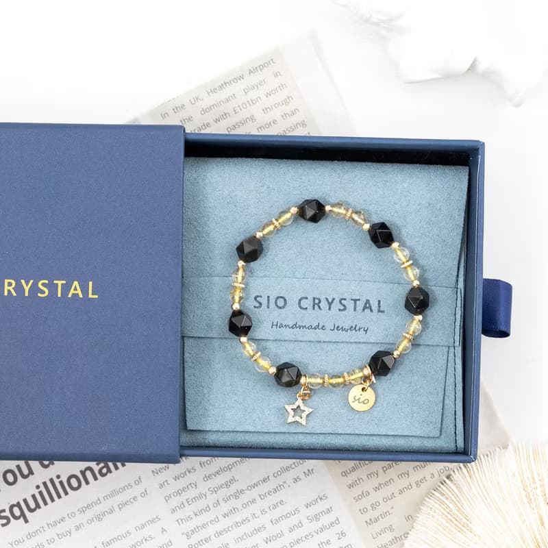 水晶手鍊【稜角-星宿】金曜石金髮晶手鍊