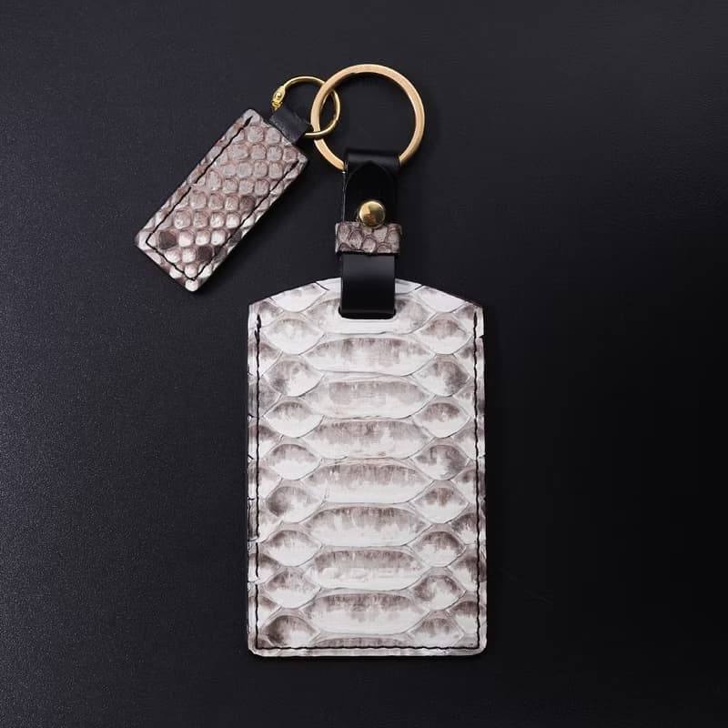 【瘋匠】手工訂制For Tesla特斯拉車鑰匙套 進口芒蛇眼鏡蛇鱷魚皮