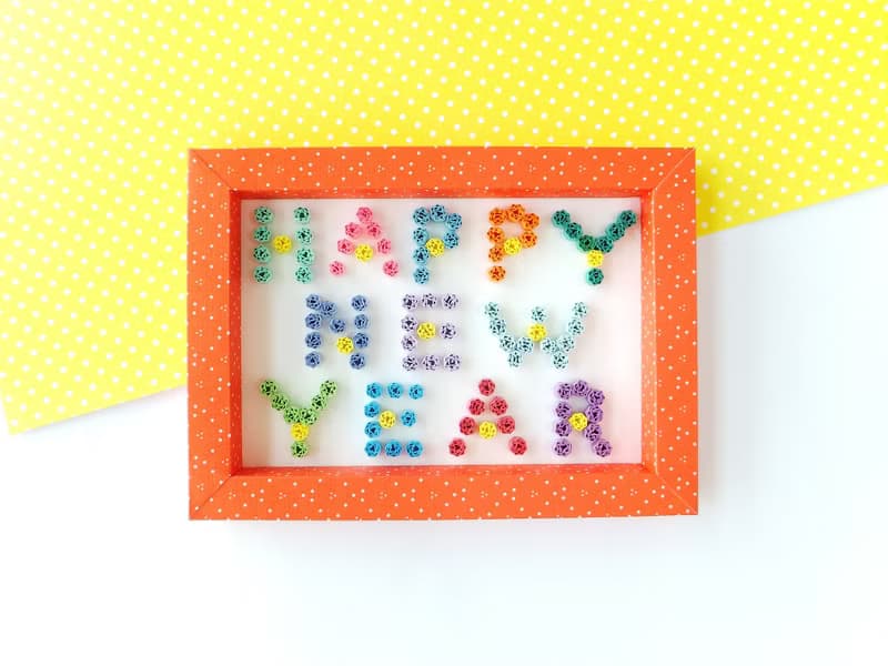 手作捲紙裝飾相框-HAPPY NEW YEAR 新年擺飾