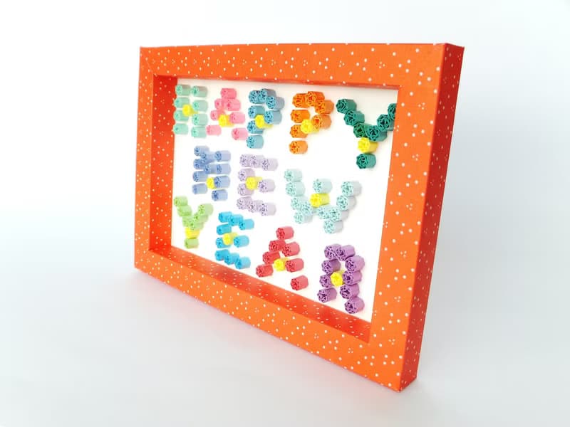 手作捲紙裝飾相框-HAPPY NEW YEAR 新年擺飾