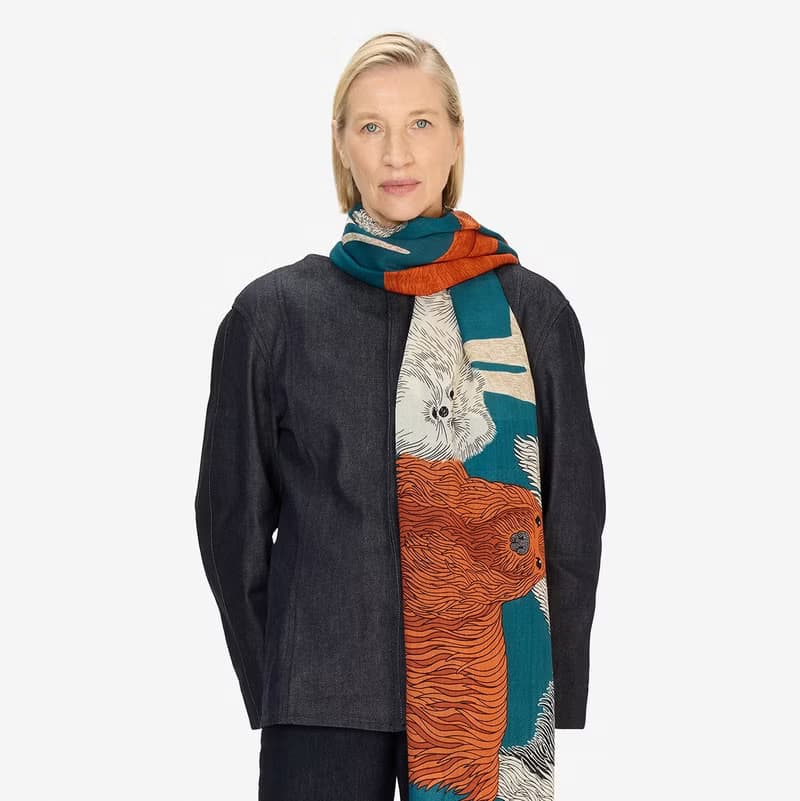 【INOUI EDITIONS】TOUTOU 羊毛圍巾100 - 藍綠