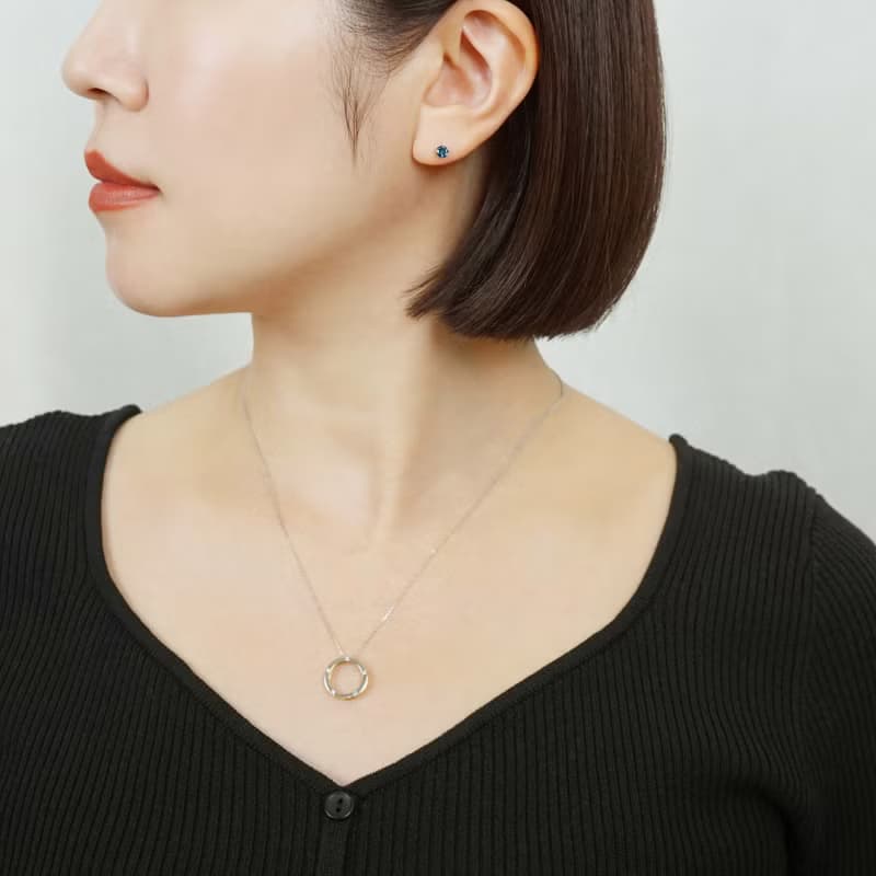 【Second Earrings】 鉑金倫敦藍托帕石耳環