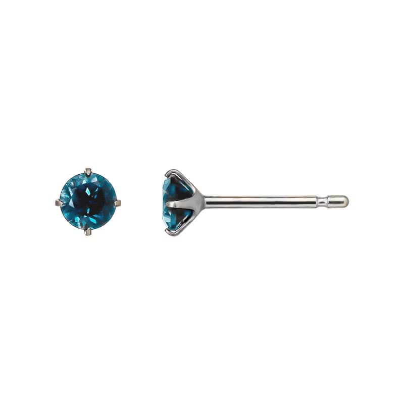 【Second Earrings】 鉑金倫敦藍托帕石耳環
