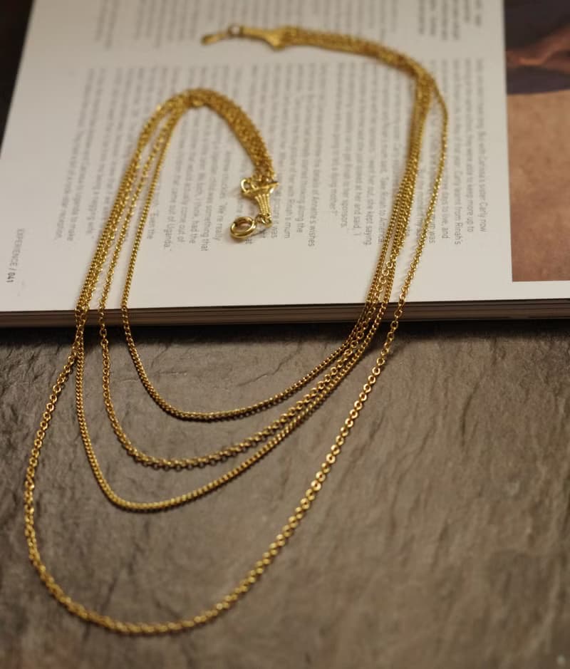 老又好古董珠寶 Vintage 金色多鍊項鍊 N601