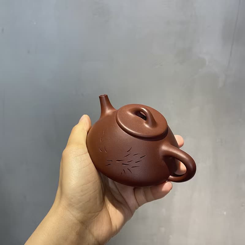 送禮紫砂壺茶壺子冶石瓢 鱼戏 底槽清 160ml 把玩精品送禮