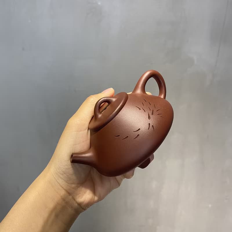 送禮紫砂壺茶壺子冶石瓢 鱼戏 底槽清 160ml 把玩精品送禮