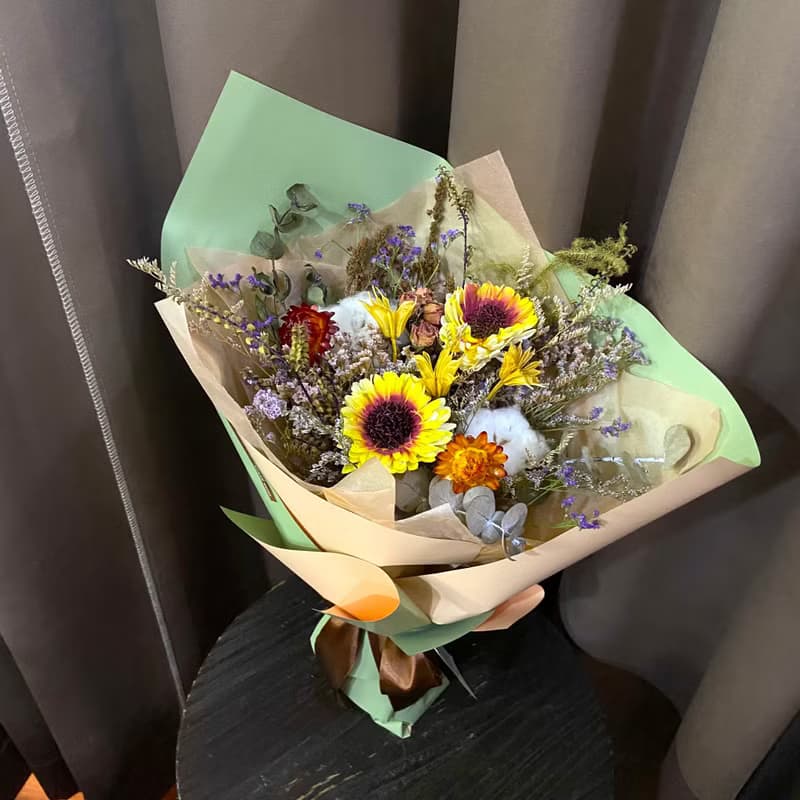 暖暖祝福乾燥花束 自用佈置空間或送禮心意皆適宜