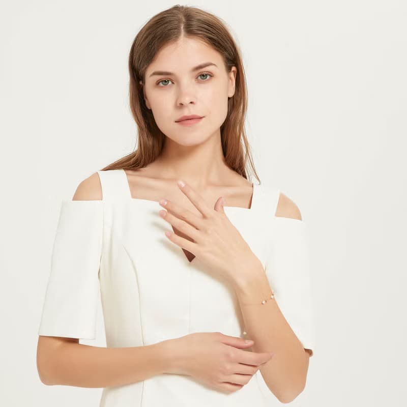 天然淡水珍珠14K包金手鍊 | 六月誕生石不褪色手鏈姊妹伴娘禮物