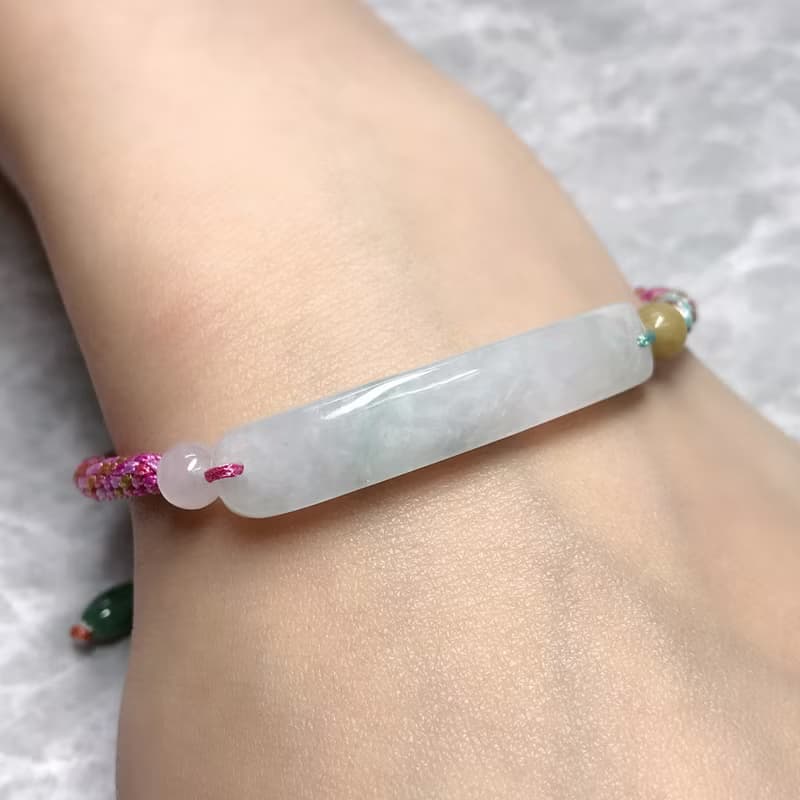 【願‧無事】冰種翡翠無事牌編織手鍊| 天然緬甸玉翡翠A貨|  送禮