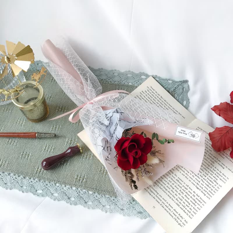 單支紅玫瑰永生花束/進口日本大地永生花/不凋花