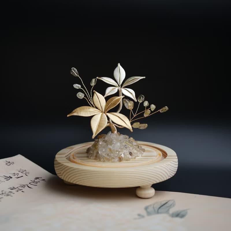 【祿錦】纏花 春仔花 永生花 水晶樹 | 鈦晶 白水晶 黃水晶 招財
