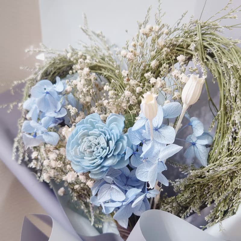 韓系浪漫愛心永生花花束/乾燥花束/情人節/禮物/花束/永生花/愛心