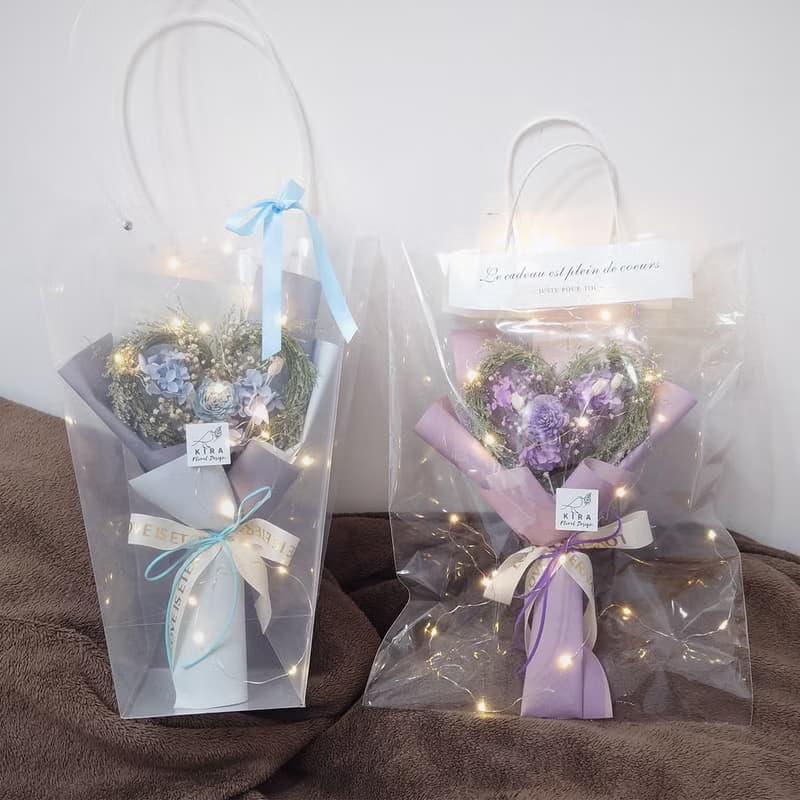 韓系浪漫愛心永生花花束/乾燥花束/情人節/禮物/花束/永生花/愛心