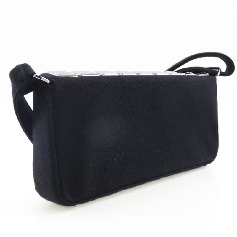 【日本直送】シャネル CHANEL チョコバー ショルダーバッグ アイスキューブ コットン 黒 レディース【中古】