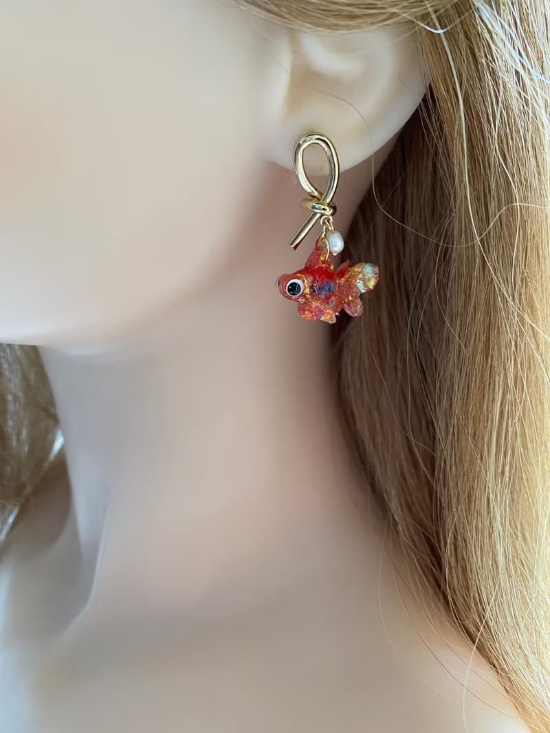 繩結金魚、耳環、耳夾