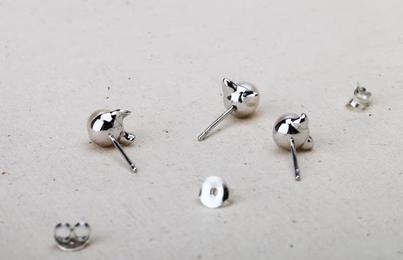 (三件組)手工925純銀x天然珍珠【捲耳、立耳、摺耳耳環】貓奴萬歲