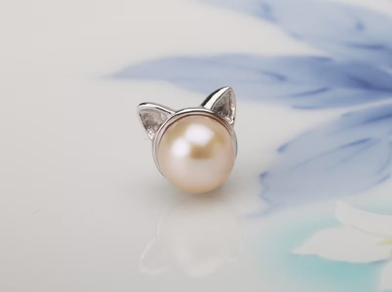 (三件組)手工925純銀x天然珍珠【捲耳、立耳、摺耳耳環】貓奴萬歲