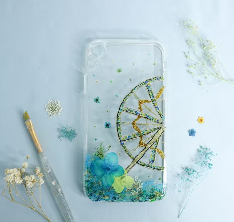 押花摩天輪閨蜜/情侶手機殼 | 藍色