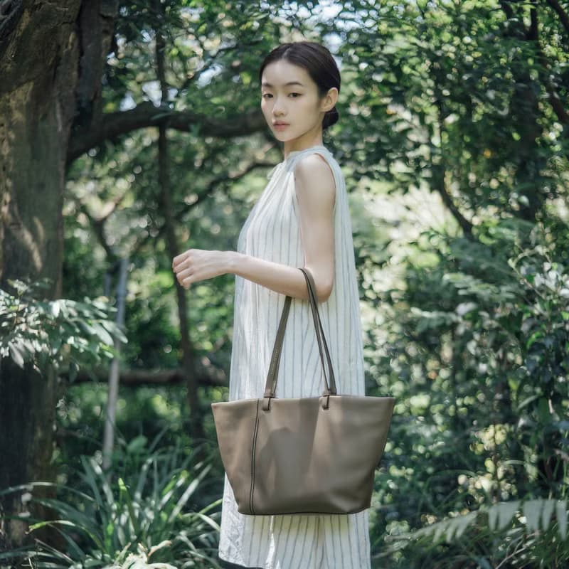 【精選大號包】Clementine皮革手提包 - 石灰色 送禮自用