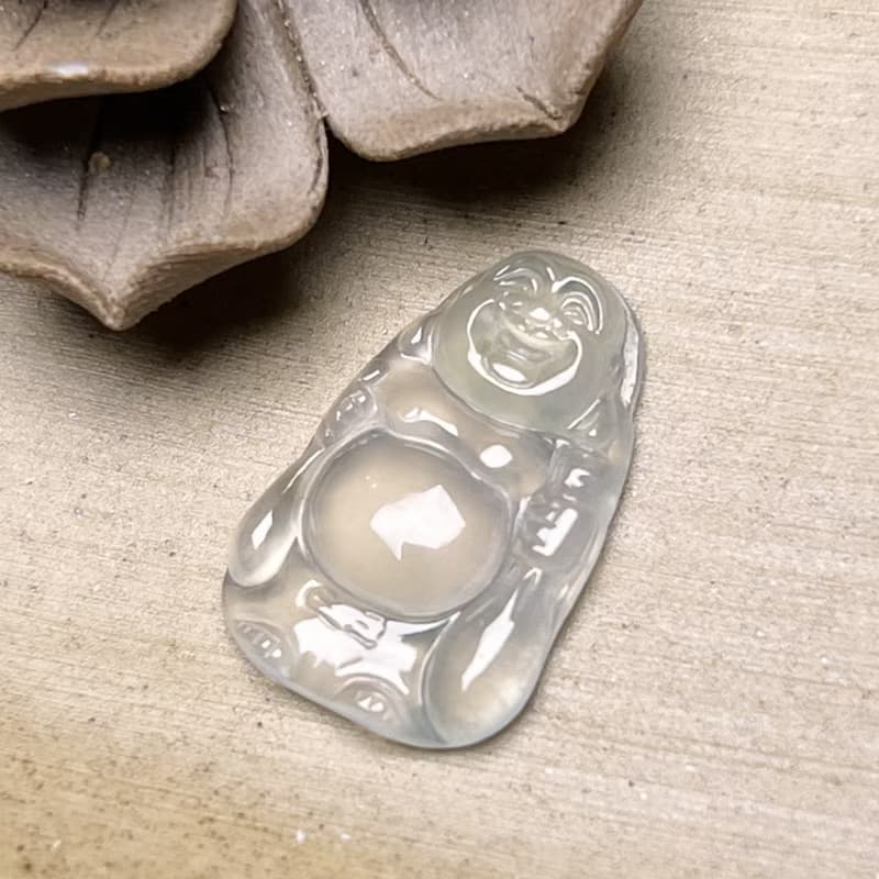 放光玻璃種翡翠布袋彌勒佛 | 天然緬甸玉翡翠A貨 | 送禮