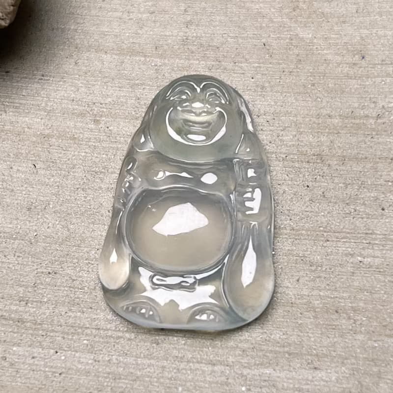 放光玻璃種翡翠布袋彌勒佛 | 天然緬甸玉翡翠A貨 | 送禮