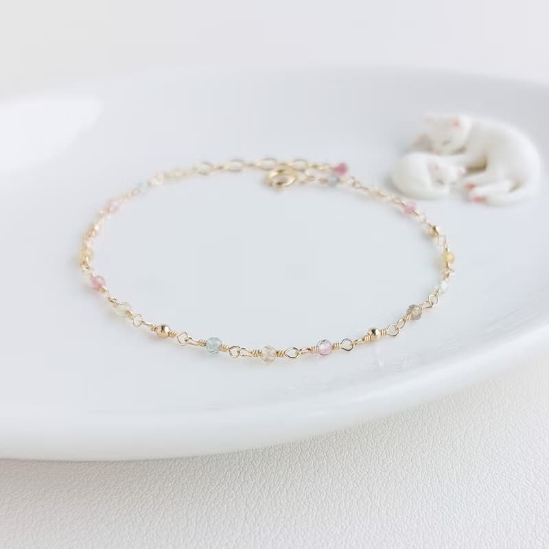 碧璽 + 小金球 x 14KGF手鍊 • 點點星河系列