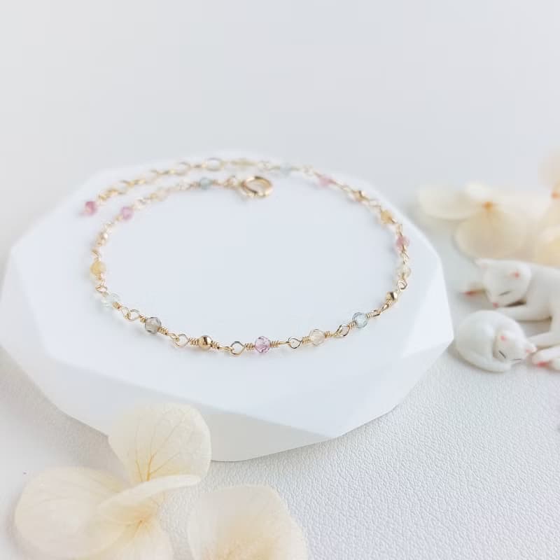 碧璽 + 小金球 x 14KGF手鍊 • 點點星河系列