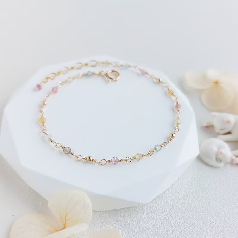 碧璽 + 小金球 x 14KGF手鍊 • 點點星河系列