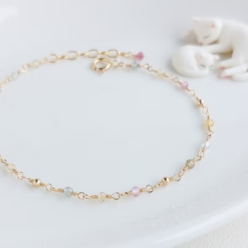 碧璽 + 小金球 x 14KGF手鍊 • 點點星河系列